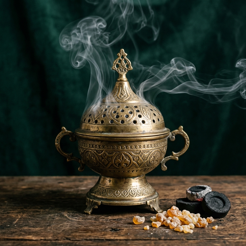Masif Döküm Pirinç Buhurdanlık (Osmanlı Kubbeli)